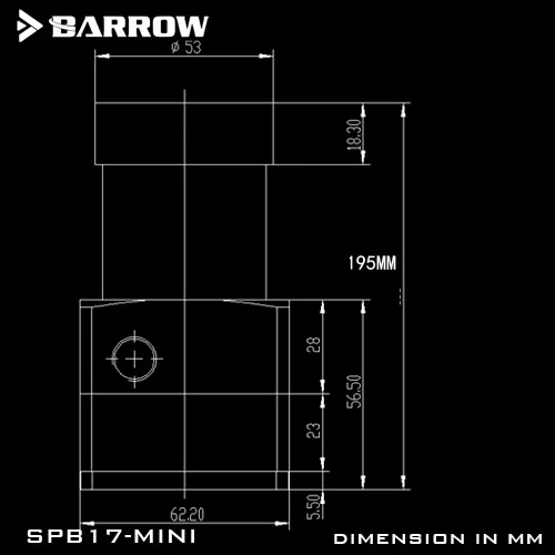  Barrow DDC PWM Pump 17W Maximum Flow Lift 5.5 Meters 960L/H / DDC Combo Pump + Reservoir / Length 1