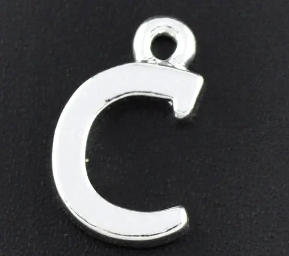 Best Zinc metal alloy Charm Pendants Letter Silver Plated \