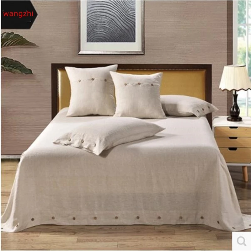 

wangzhi Bed Sheet Set Linen Bedding Wrinkle, Fade, Stain Resistant Hypoallergenic 3 Pcs (1 bed sheet+2 pillowcases) Queen Size