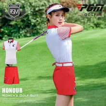 PGM, женские шорты для гольфа, наборы, футболка с коротким рукавом+ шорты для гольфа, теннисные шорты для женщин, удобная одежда для гольфа D0750