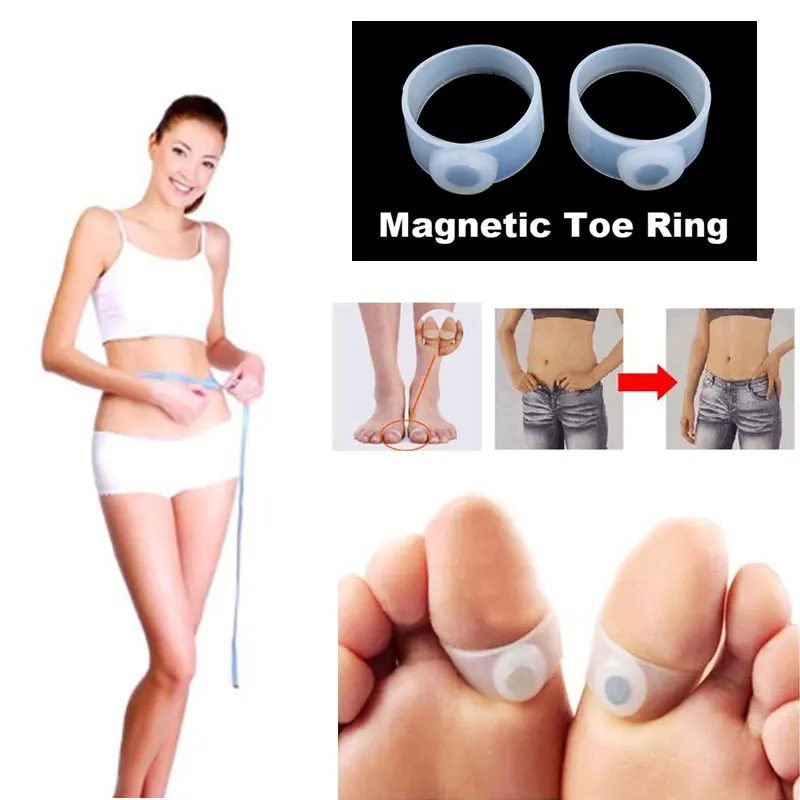 

2pcs/pair Silicone Toe Rings Foot Massage Burn Fat Magnetic Therapy Slimming Body Product Keep Fit Fast Lose Weight Body Shaper