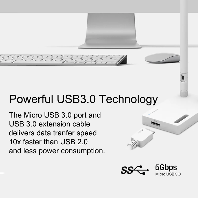 TOTOLINK A2000UA AC1200 двухдиапазонный беспроводной Wi Fi USB адаптер с 2 * 5dBi внешняя антенна
