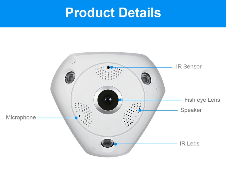 02  Funi V380 Home Camera 960P HD Mini IP Camera WiFi Smart Wireless Infrared Wide Angle 2-way Talk Night Vision Security Camera