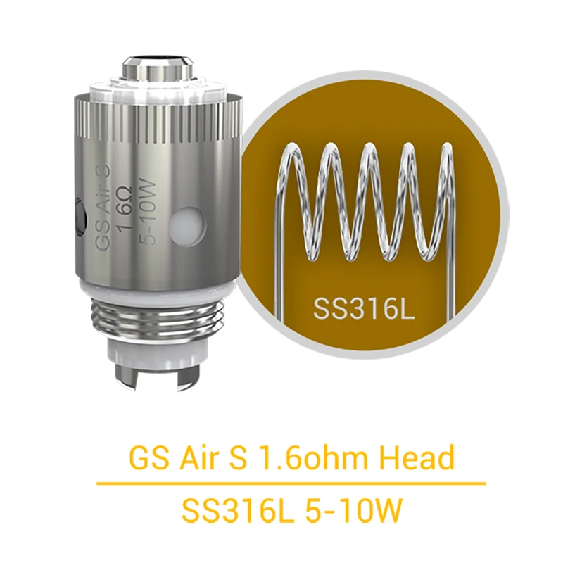 Eleaf GS Air S 1.6ohm головка iTap катушка SS316L материал представляет MTL Vaping отличный вкус подходит для Eleaf iTap комплект