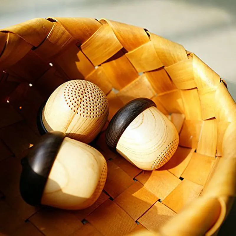 

Bluetooth Cute Nut shape wooden speaker portable Stylish subwoofer Mini Wireless Bluetooth Nut Speaker for Backpack Travel Gifts
