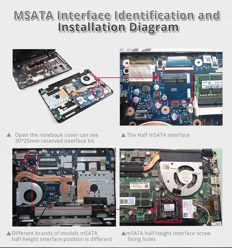 KingSpec 256 ГБ половина размер mSATA SSD внутренний 512 ГБ 500 Гб жесткий диск модуль твердотельный диск для MID для Asus X501LA/N551JM/TP500l