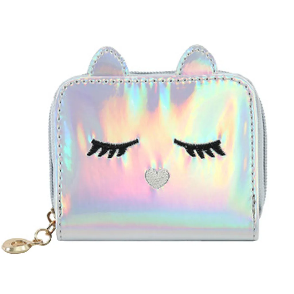 

Fashion Women Cat Leather Zipper Handbag Clutch Bags Coin Purse Phone Bag Mini Wallets Card Holder Women Wallet Cards Id 10
