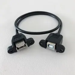 USB 2,0 Женский для принтера порты и разъёмы USB B Женский AF-BF адаптер конвертер JACK кабель для монтажа на панели шнур + шурупы 50 см