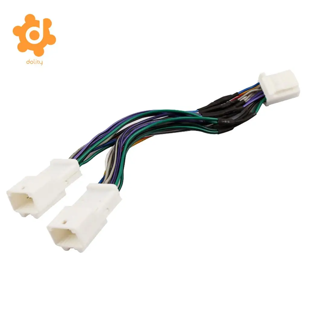 Car Audio Y Cable Splitter 6+6Pin Plug CD Changer MP3 USB For Toyota Lexus