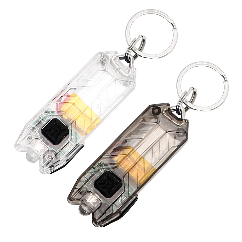 ITimo USB Rechargeable Mini LED Flashlight Keychain Portable Keyring Light Torch Key Chain 45LM 2 Modes