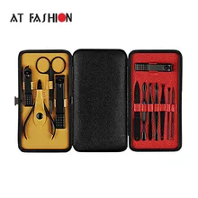 12 шт. маникюрный комплект инструментов для маникюра, машинка для стрижки ногтей, педикюр, параоникция, акне, иглы, красота, классический черный комплект с чехлом