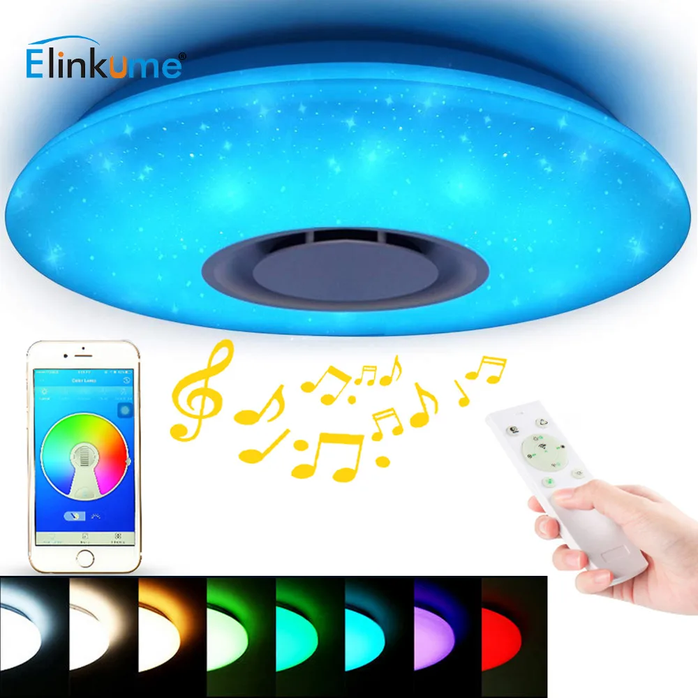  Smart LED Ceiling Lights RGB Dimmable 35W APP Remote Control Bluetooth Music Star Light Bedroom Dia