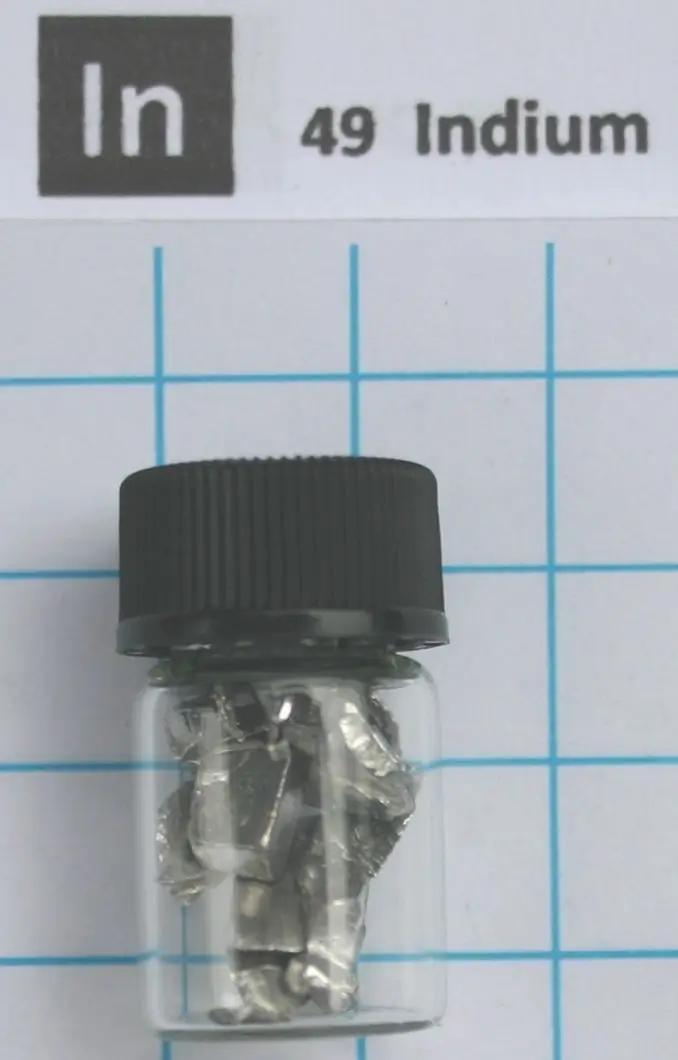 

2g 99,999% Indium Metal pieces in glass vial - Pure Element 49 sample