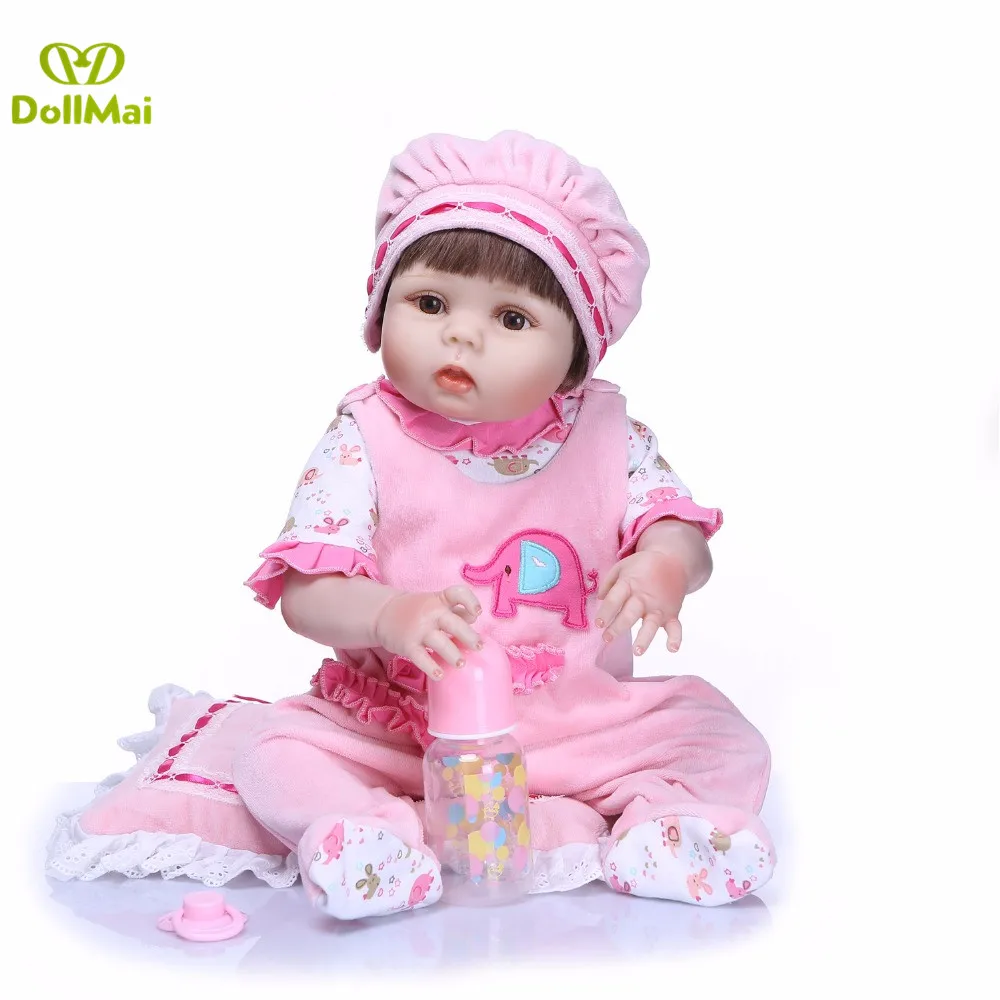

Reborn girl fashion dolls 57cm full vinyl silicone reborn baby doll kids gift real reborn com corpo de silicone menina
