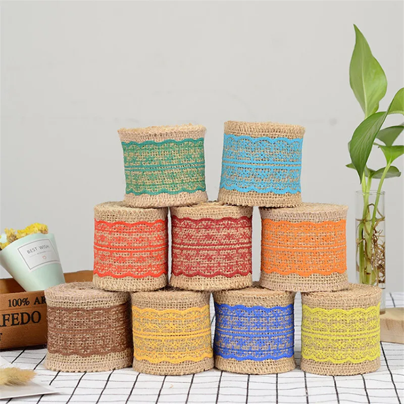 2m Natural Jute Burlap Hessian Ribbon with Lace Rustic Wedding Decor Cake Topper Decoration Vintage Wedding Decoration 2m Natural Jute Burlap Hessian Ribbon with Lace Rustic Wedding Decor Cake Topper Decoration Vintage Wedding Decoration