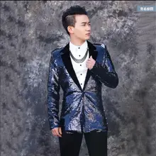 Новые мужские костюмы с пайетками новые платья в полоску сценические тонкие ночные хосты певцы костюмы для гостей