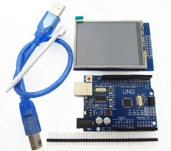

2.8 inch TFT LCD Touch Screen Display Module + Uno r3 Development Board Compatible UNO R3 + USB Cable