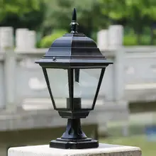 Винтаж Колонка головного света уличный столб лампы Водонепроницаемый IP68 ландшафтное освещение перила лампа для сада 15 Вт E27 предметы декора для дома из металла