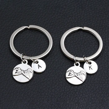 

Lettering A-Z Pinky Promise DIY Keyring For Best Friend Couple Boyfriend Girlfriend Gift Men Women Fashion Keychain
