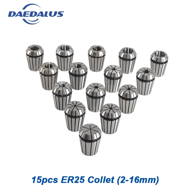 

Spindle Collet Chuck er25 15pcs For cnc Motor collet lathe cnc Milling collet clamp adapter