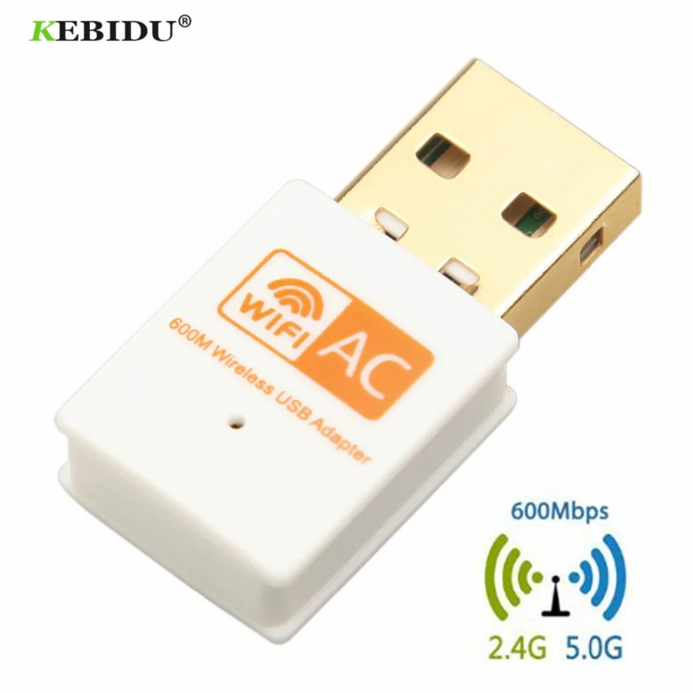 KEBIDU 600 Мбит/с USB WiFi адаптер 2,4 ГГц 5 ГГц WiFi антенна двухдиапазонная 802.11b/n/g/ac мини беспроводная компьютерная сетевая карта приемник