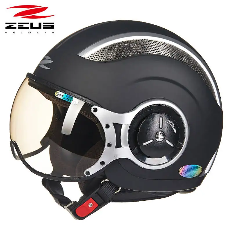 

ZEUS 218C 3/4 open face motorcycle helmet summer unisex motorbike racing half face helmets removable washable liner DOT approved