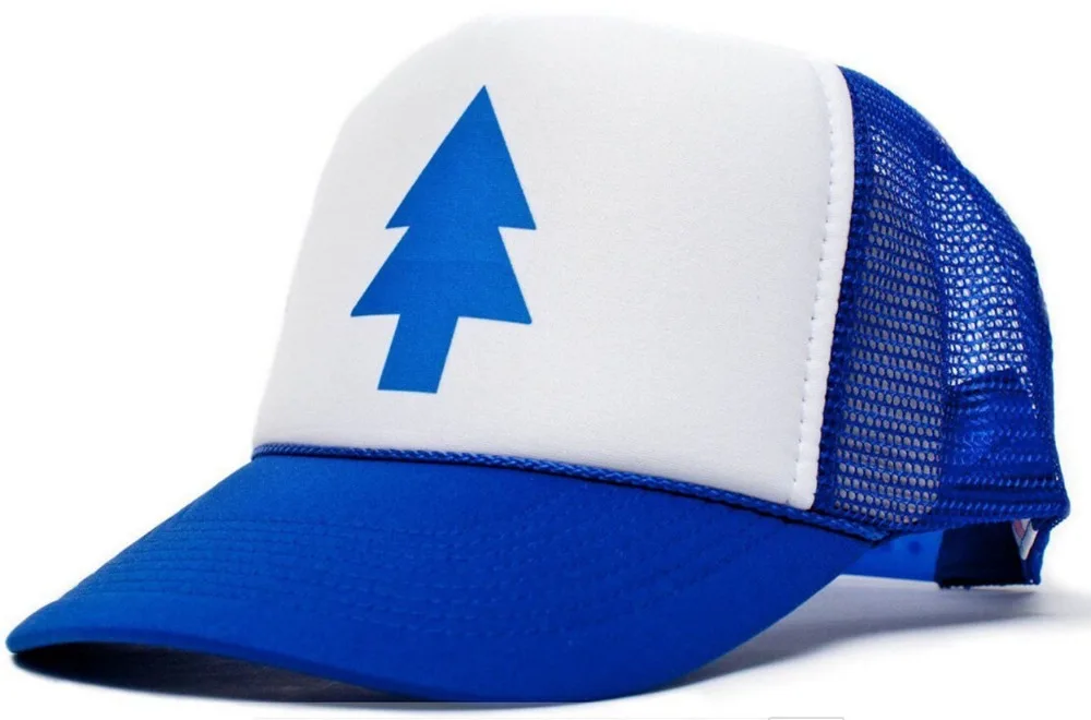 

New Curved Bill BLUE PINE TREE Dipper Gravity Falls Cartoon Hat Cap Trucker Cool adult's hip hop cap