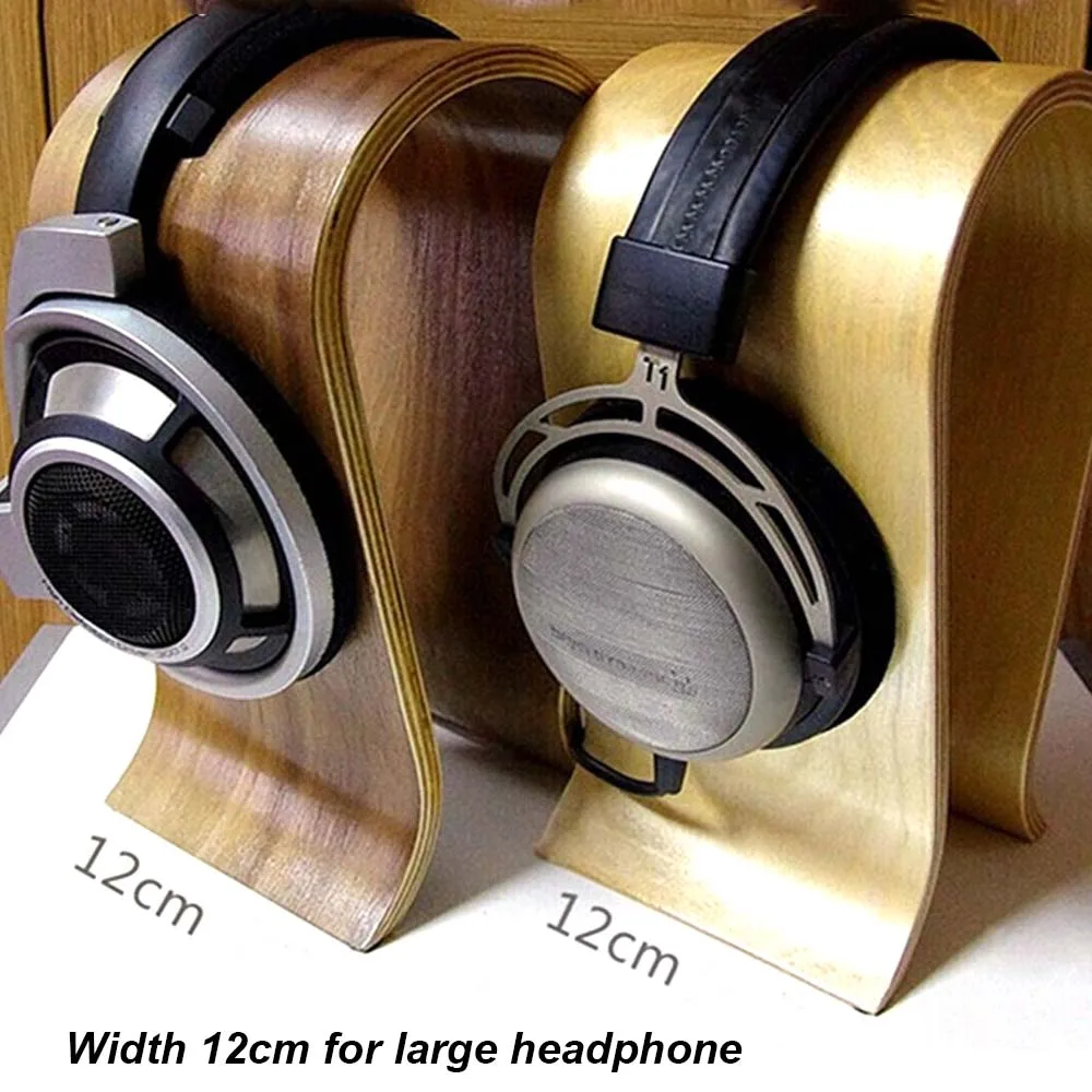 JIINSERTA U Shape Wooden Headphones Stand Holder Universal for Sony Headset Desk Display Shelf Rack Hanger Stand Bracket
