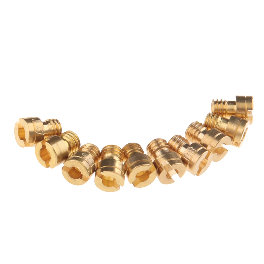 10Pcs M4 x 0.7 Carburetor Injectors Nozzles Carb Main Round Fuel Jet Size 72 74 75 76 78 80 82 85 87 88 for Keihin CVK Carb
