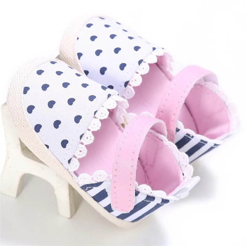 TELOTUNY Baby Girls Heart Stripe Print Shoes Sneaker Anti slip Soft