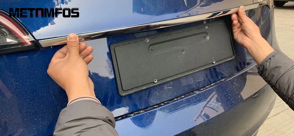 Для Tesla Model 3 2018 2019 нержавеющая сталь задний багажник стример задние ворота