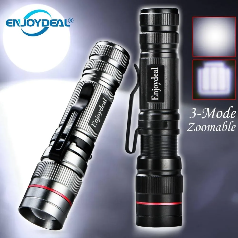 Лучшая цена Q5 LED 2000 люмен лампа Клип мини фонарик с зумом факел Penlight AA/14500 наружное