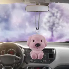 Автомобильный подвесной акриловый Флокированный мультфильм милая собака Авто интерьерное украшение аксессуары для зеркала заднего вида Автомобильный Стайлинг