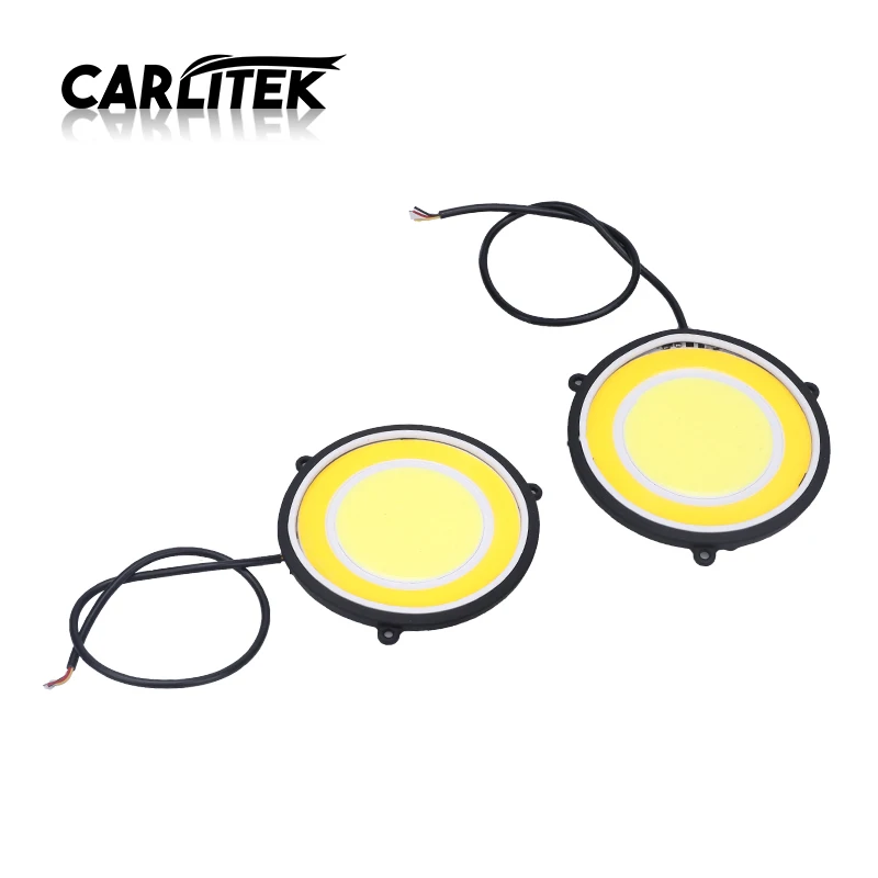 

CARLitek 2X Car Lamp Led DRL Turn Signal Light White Yellow Daytime Lights Auto Running Day Night Lighting Source 12V 20W