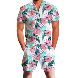 Фламинго Гавайи Готический комбинезон Для мужчин комбинезон полосатый ананас шаровары брюки-карго комбинезоны лето Хип-хоп повседневные