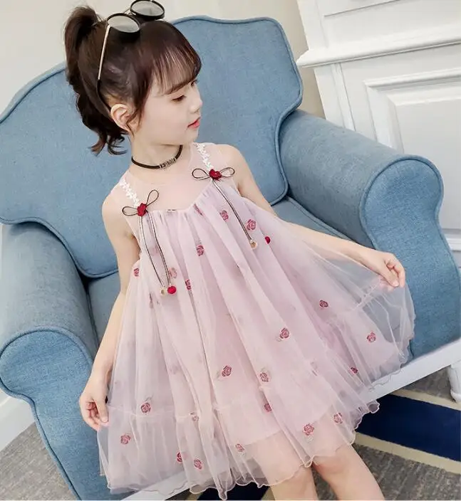 girls flowers dresses summer kids party dress fashion high-grade princess dresses sweet children holiday dress