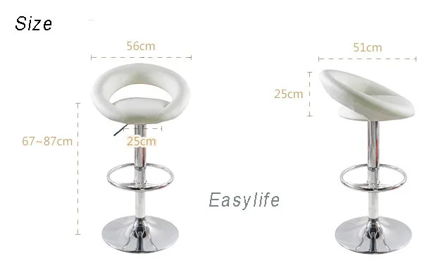 Pu Leather Height Adjule Modern Design Round Footrest Bar Pu Leather Height Adjule Modern