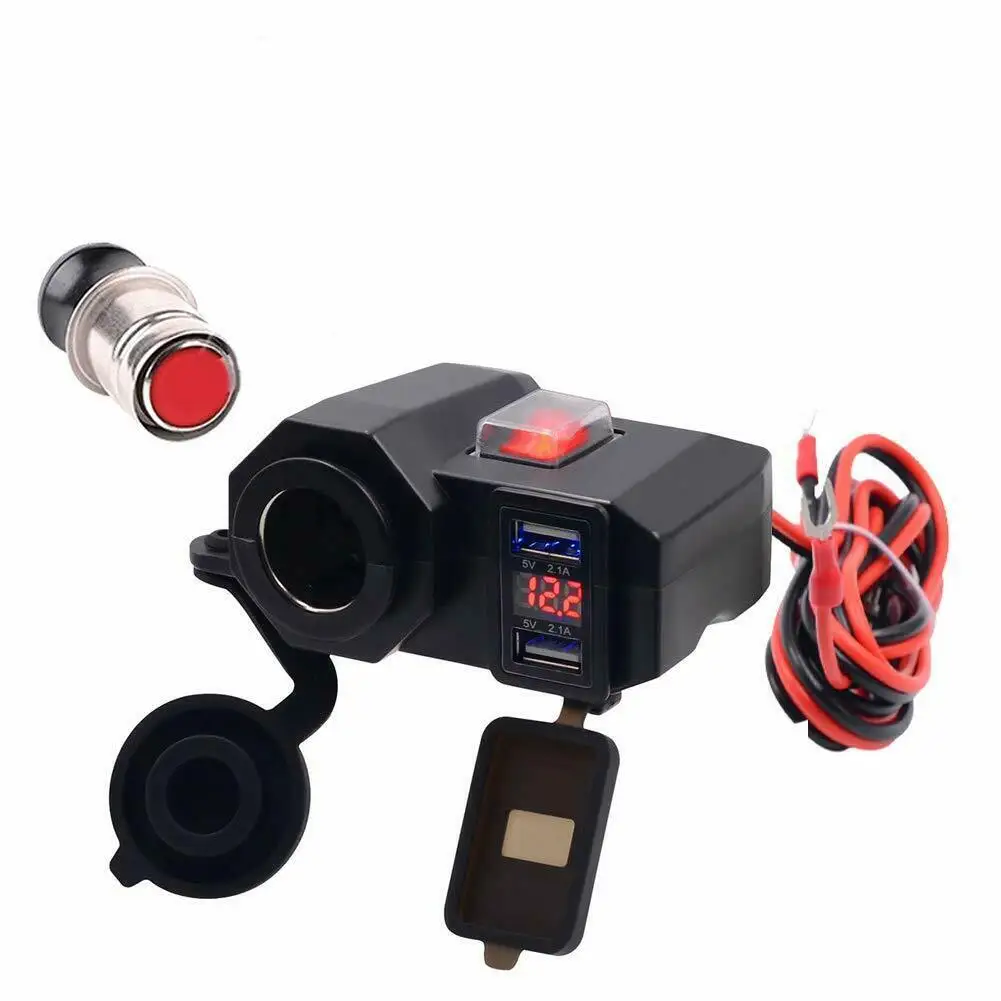 12V двойной USB мотоциклетный прикуриватель водонепроницаемый порт питания розетка модный персонализированный прикуриватель черный