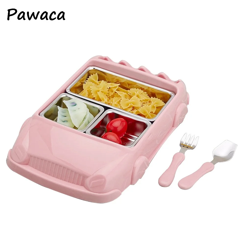 

6Pcs Stainless Steel Students Lunch Box With Spoon Kids Bento Box Food Container with compartments Dinnerware Case Storage Box