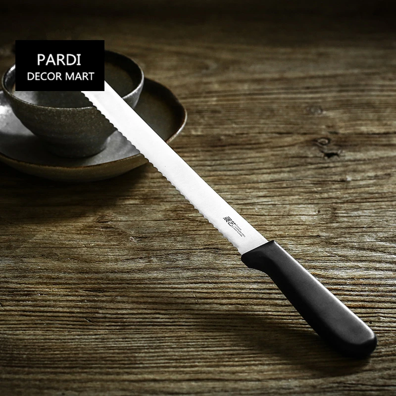 Stainless steel black color saw blade bread knife cake knife 1pc/lotin
