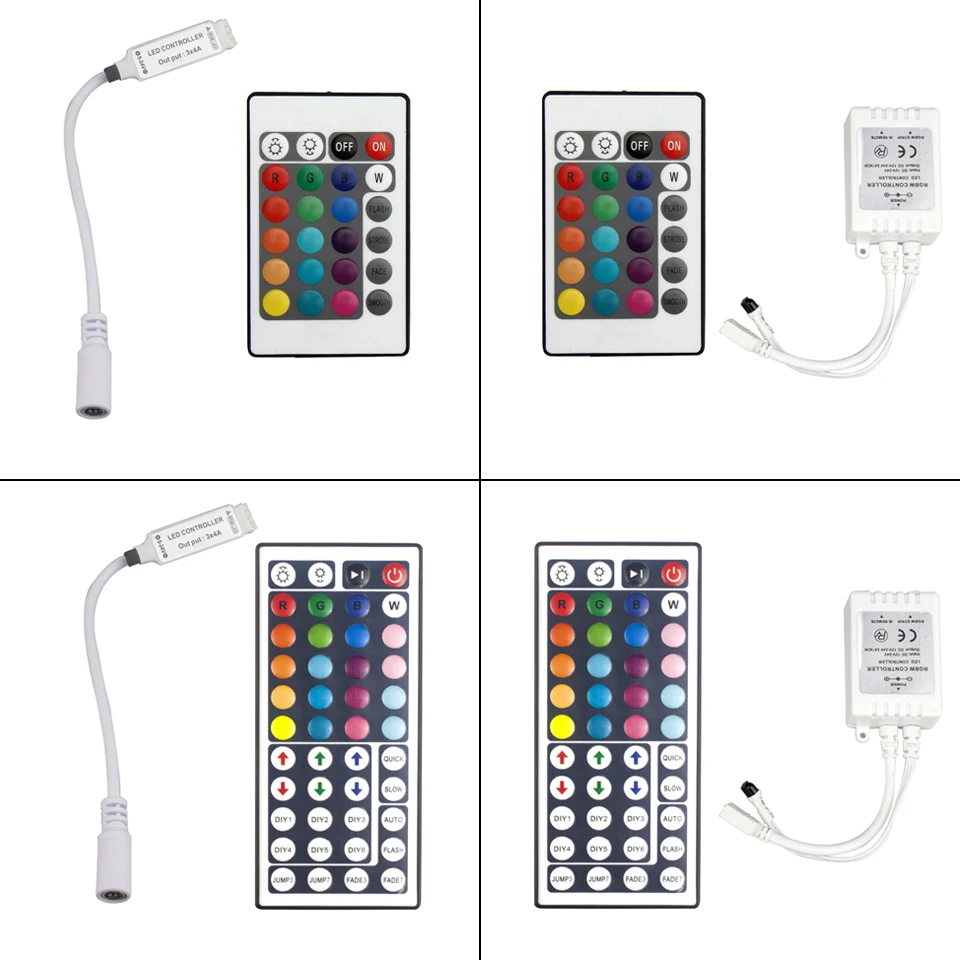 #cheap DC 12V 24 Keys 44 Keys IR Remote Controller RGB Led Controler For RGB LED Strip Light 3528 5050 No Battery