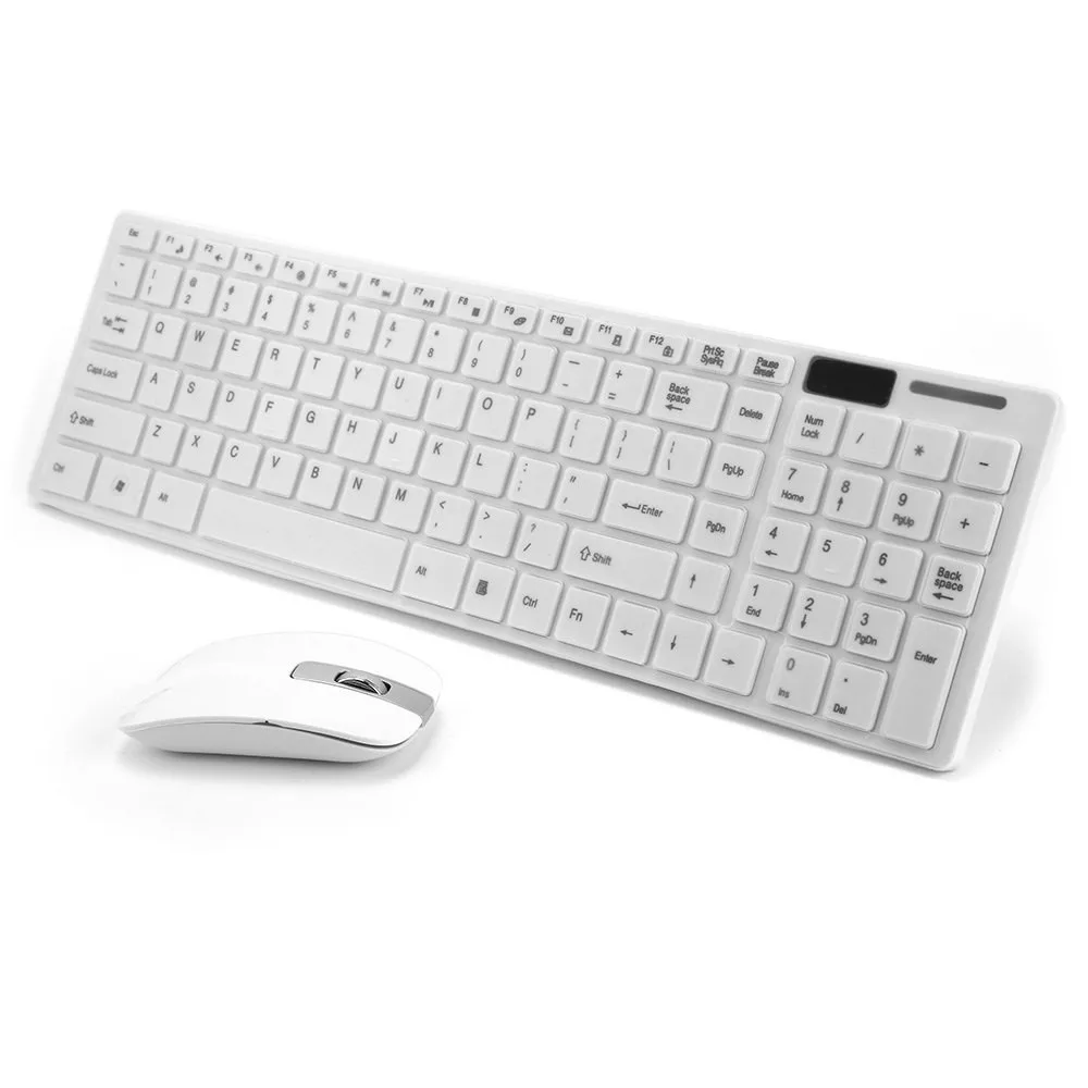 Kemile 2,4G Ультра тонкая беспроводная клавиатура и мышь комбо Великобритании макет для ПК ноутбука-черный/белый