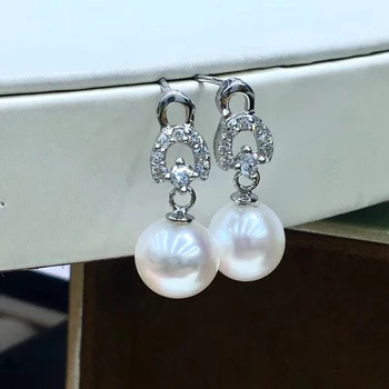 

Hot Design S925 Silver Pearl Earrings Findings Stud Earrings Settings Mountings Parts Mounts for Wedding Gift Bridal Women