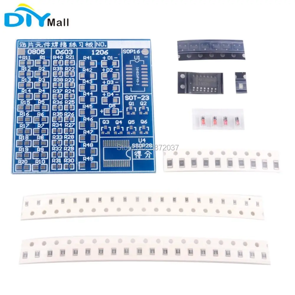 

SMT SMD Component Welding Practice Soldering Board Beginner Training DIY Learning Kit