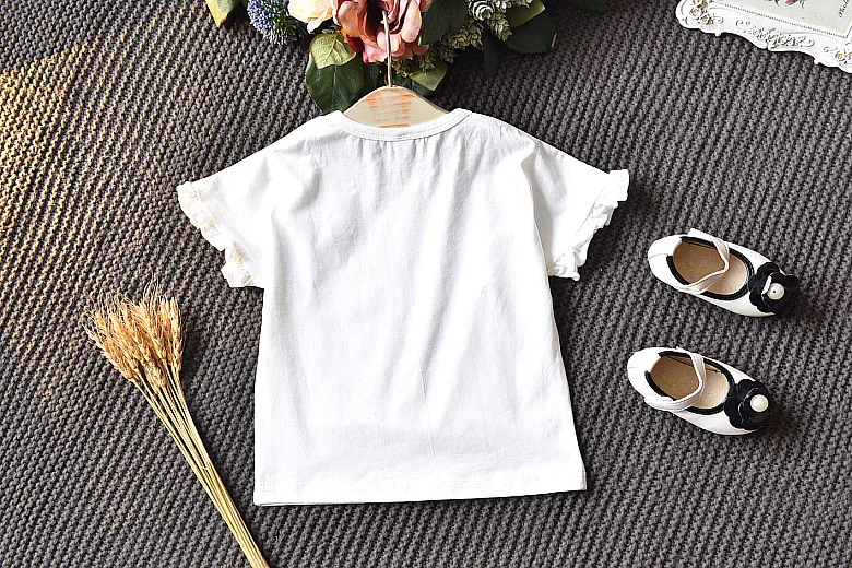 Одежда для маленьких девочек Новинка года, летняя одежда детская одежда свободная футболка с короткими рукавами+ шорты комплект из двух предметов для девочек