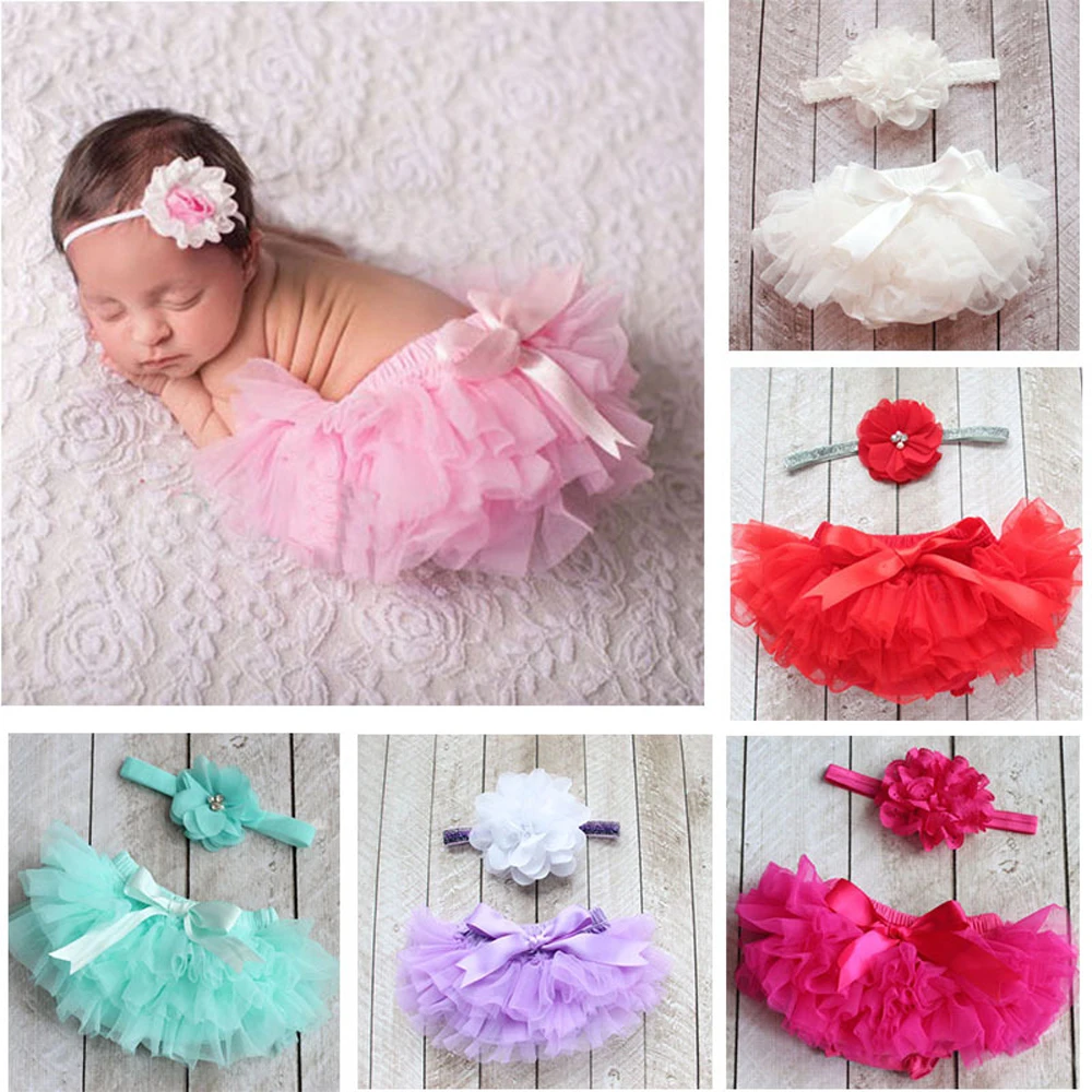 

2 Pcs/Lot Baby Shorts Headband Set Cake Smash Baby Bloomers Diaper Cover Cotton Lace Mesh Girl Bloomers Ruffle Cake Smash Outfit