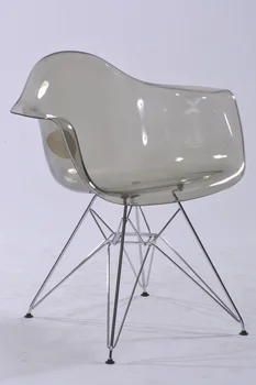 

Transparent Clear Acrylic Modern Dining Armchair / Plastic and Metal Steel Leg Dining Chair/modern Dining Chair/Modern Armchair