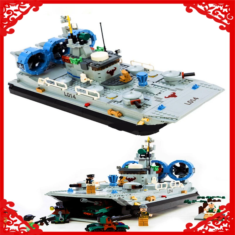 

GUDI 8027 Building Block Compatible Legoe Military Marine Cops Hovercraft 928Pcs DIY Figure Toy Gifts For Children