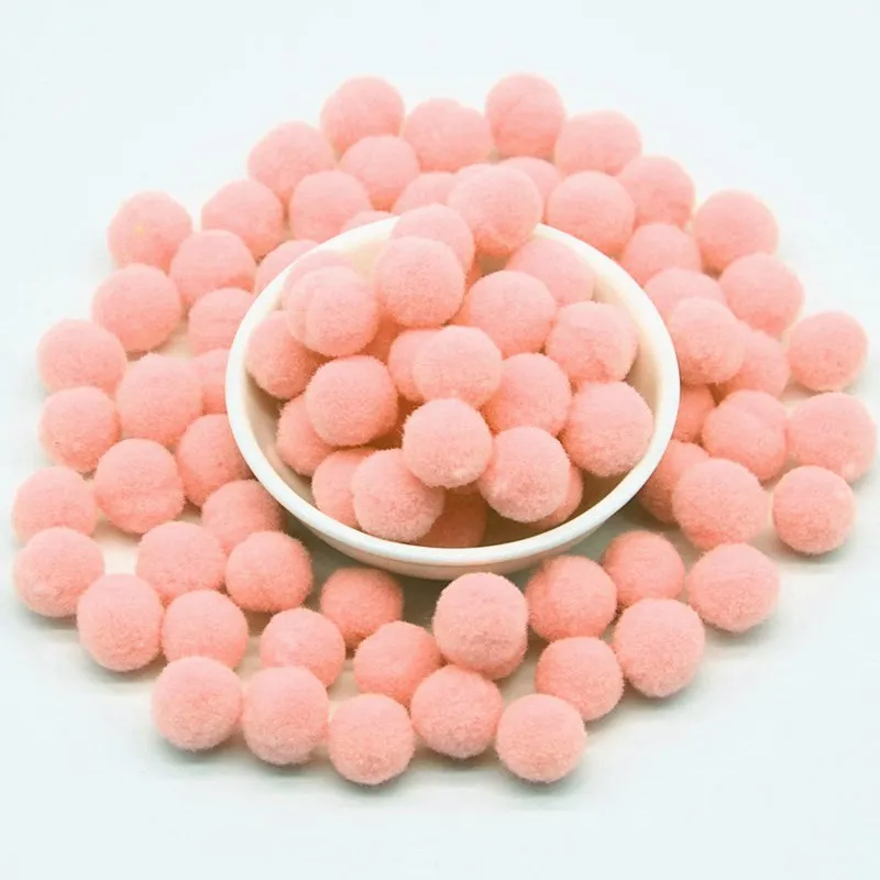 03 Light pink Разноцветные помпоны 15 мм, мягкие помпоны, пушистые плюшевые помпоны, помпоны, пушистые Помпоны, пушистые Помпоны, ручная работа, материал для рукоделия, Свадебный декор, домашний декор, 100 шт - Цвет: 03 Light pink