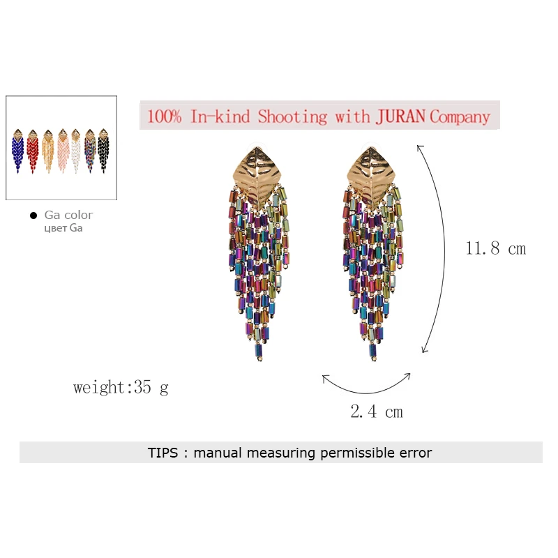 JURAN этнические длинные висячие серьги для женщин трендовые массивные ювелирные изделия серьги с кисточками со стразами аксессуары za Bijoux
